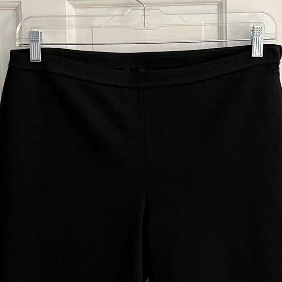 St. John Caviar Black Cigarette Ankle Pants Size 12 Side Zip Closure Wool Blend - Picture 2 of 13